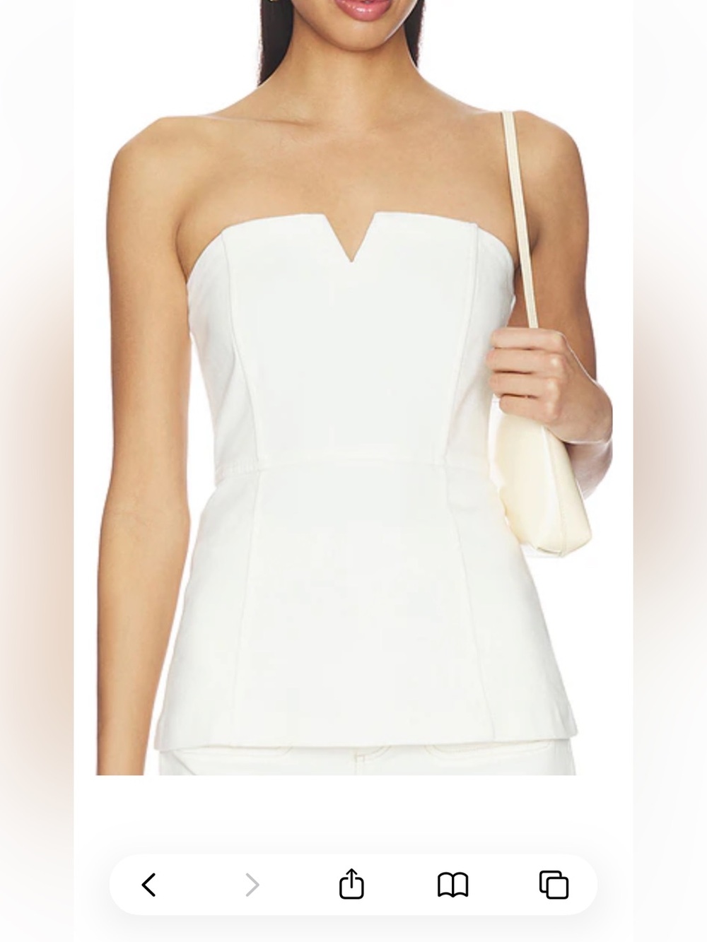 Strapless V-Notch Peplum Top denim 
Fiana top Paige